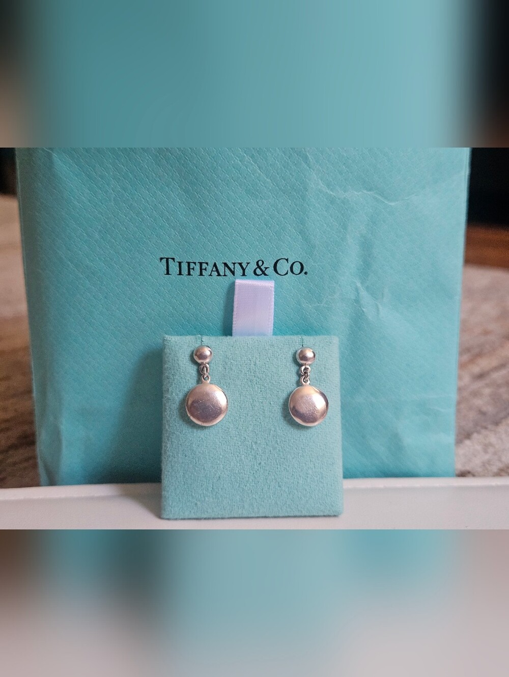 Tiffany & Co. Rare/Vintage Sterling Silver Drop Disc Earrings ✨️